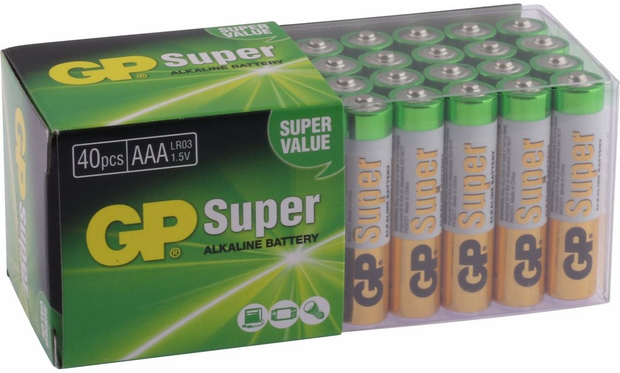 GP Super Alkaline AAA Micro Penlite Multipack 40