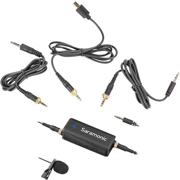 Saramonic Dual Audio Mixer LavMic met Lavalier Microfoon