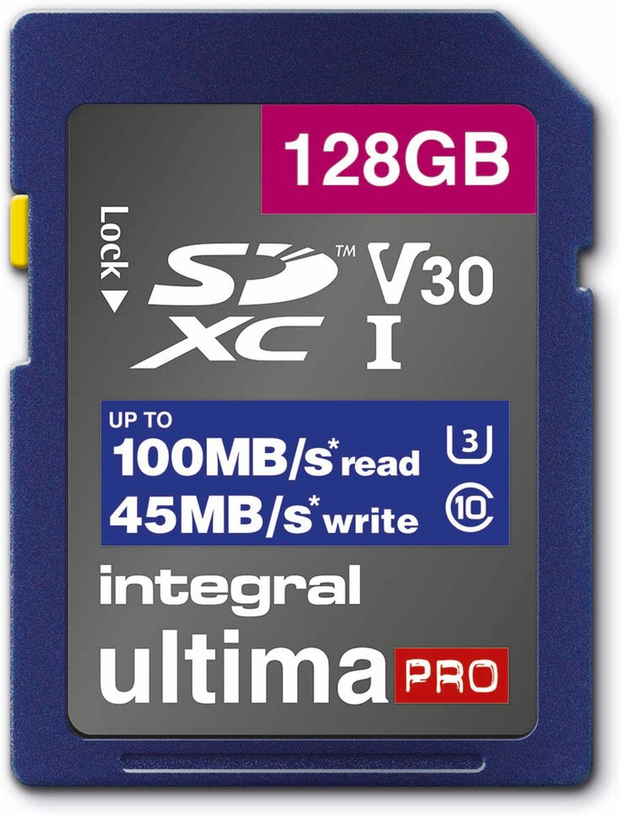 Integral High Speed SDHC/XC V30 UHS-I U3 128GB SD memorycard