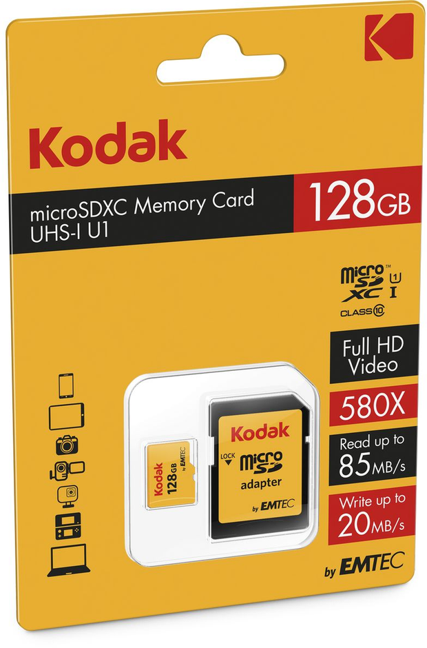 Kodak MicroSDXC 128GB CLASS10 U1 w/ Adapter