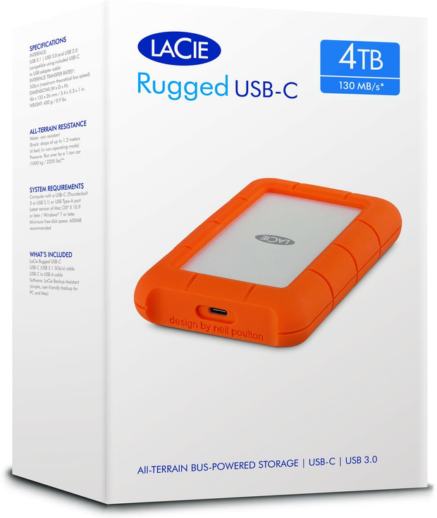 LaCie Rugged 5TB USB-C USB3.0 STFR5000800