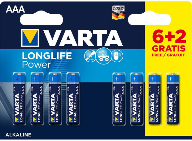 Varta Alkaline Batterij AAA 1.5 V High Energy 8-Promotional