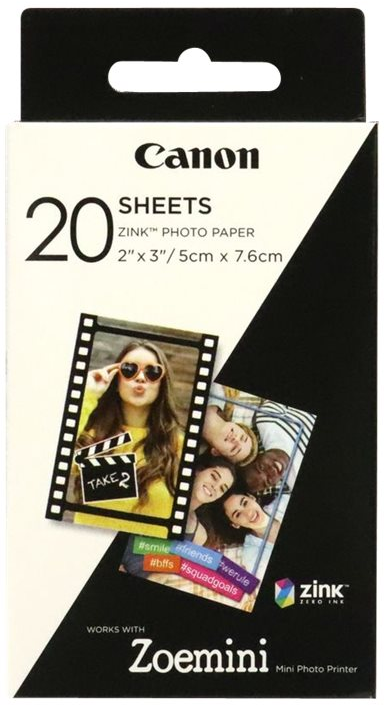 Canon zink paper zp-2030 20 sheets exp hb
