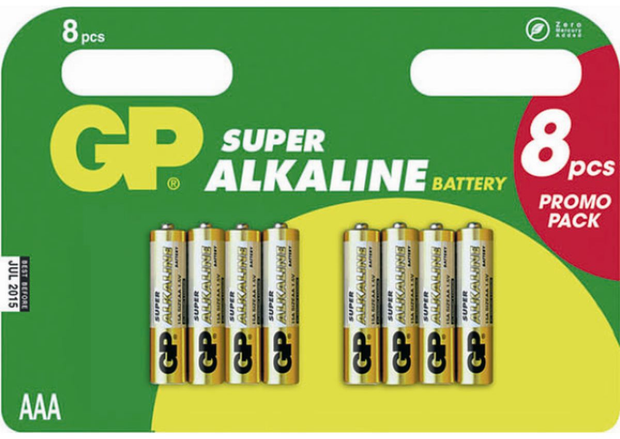 GP Super Alkaline AAA X 8 Micro Blister