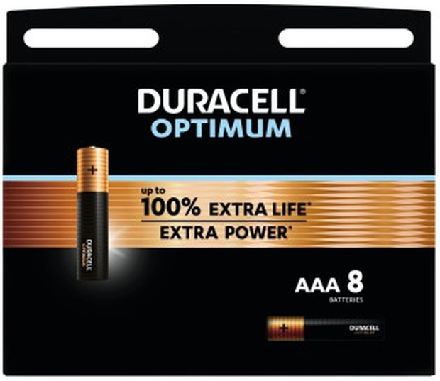 Duracell Alkaline Optimum Battery AAA 8 Pack